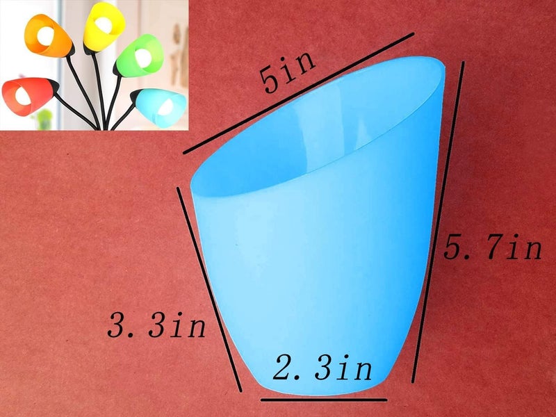 OTTOSEA Store 2 Pack Plastic Lampshade, 5.7 inch High, 4.1 inch Diameter, 1.65 inch Fitter, Replacement Plastic Lamp Shade for LED Floor Lamp[Blue] - Image 1